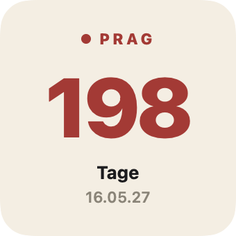 Kleines Widget: noch 198 Tage bis Prag